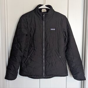 Patagonia Girls Snow Flower Black Reversible Jacket sz XL